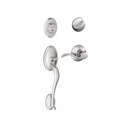 A large image of the Schlage F60-WKF-ACC-LH Polished Chrome