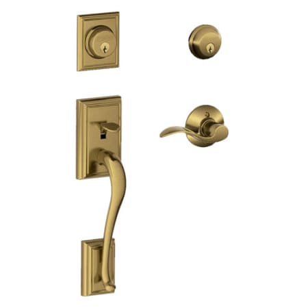 A large image of the Schlage F62-ADD-ACC-LH Antique Brass