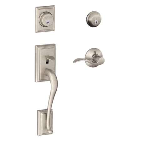 A large image of the Schlage F62-ADD-ACC-LH Satin Nickel
