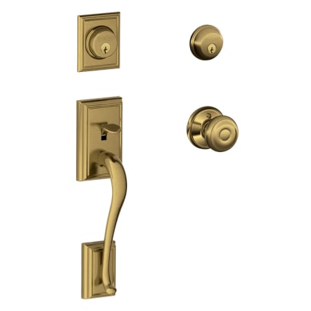 A large image of the Schlage F62-ADD-GEO Antique Brass