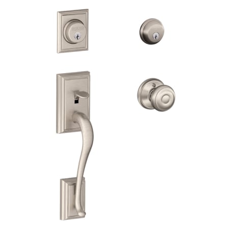 A large image of the Schlage F62-ADD-GEO Satin Nickel