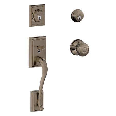 A large image of the Schlage F62-ADD-GEO Antique Pewter