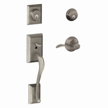 A large image of the Schlage F62-ADD-ACC-LH Distressed Nickel