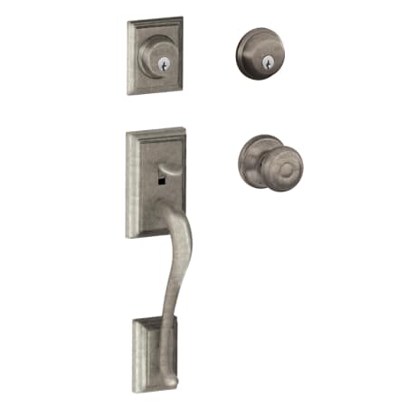 A large image of the Schlage F62-ADD-GEO Distressed Nickel