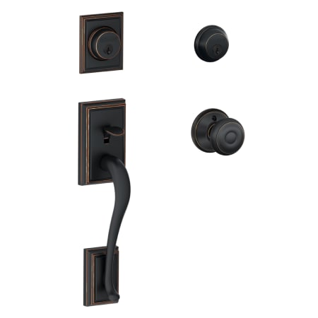 A large image of the Schlage F62-ADD-GEO Aged Bronze