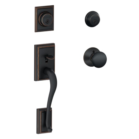 A large image of the Schlage F62-ADD-PLY Aged Bronze
