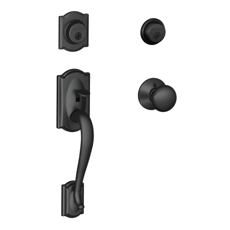 A large image of the Schlage F62-CAM-PLY Matte Black