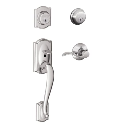 A large image of the Schlage F62-CAM-ACC-RH Bright Chrome