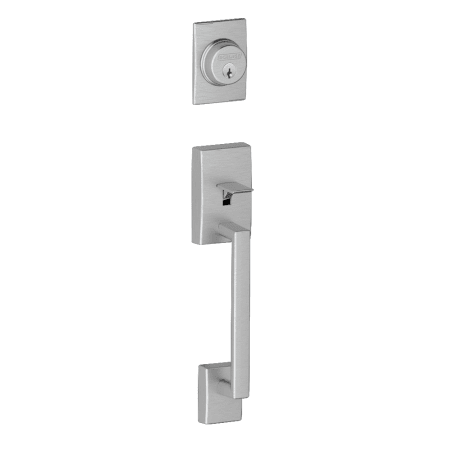 A large image of the Schlage F62-CEN-ORB Satin Chrome