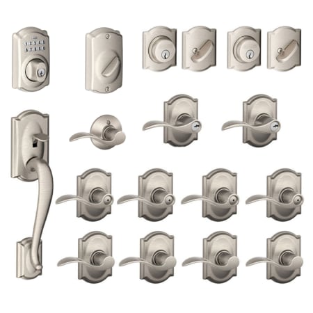 A large image of the Schlage F700-CAM-ACC-RH Satin Nickel