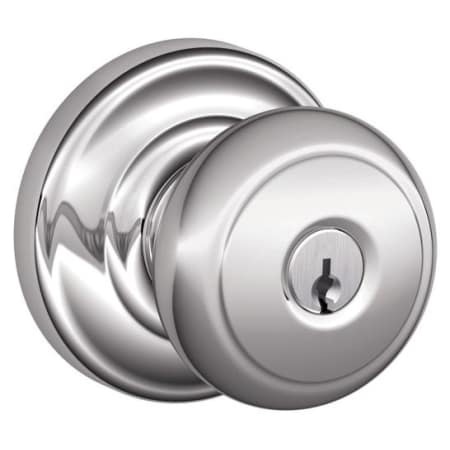 A large image of the Schlage F80-AND-AND Polished Chrome