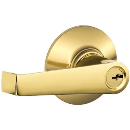 A large image of the Schlage F80-ELA Bright Brass