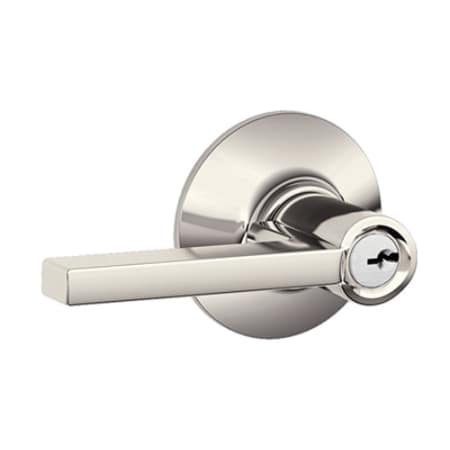 A large image of the Schlage F80-LAT Polished Nickel