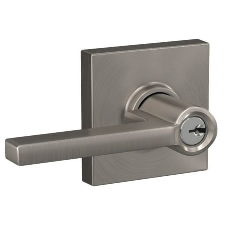 A large image of the Schlage F80-LAT-COL Satin Nickel