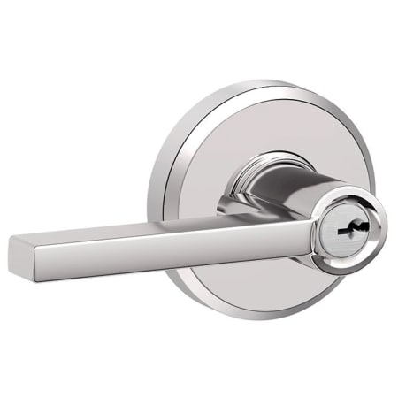 A large image of the Schlage F80-LAT-GSN Polished Chrome