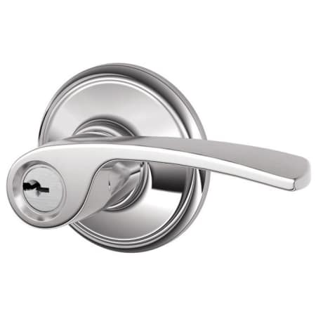 A large image of the Schlage F80-MER-RH Polished Chrome