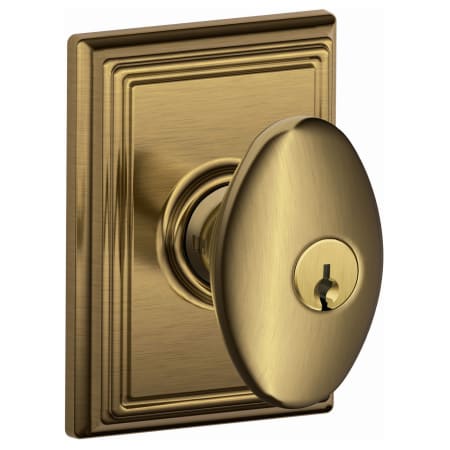 A large image of the Schlage F80-SIE-ADD Antique Brass