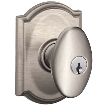 A large image of the Schlage F80-SIE-CAM Satin Nickel