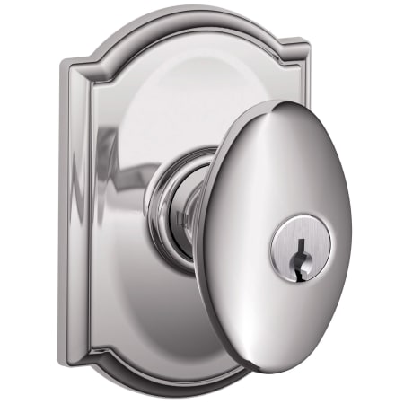 A large image of the Schlage F80-SIE-CAM Polished Chrome