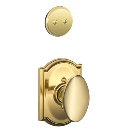 A large image of the Schlage F94-SIE-CAM Polished Brass