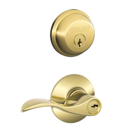 A large image of the Schlage FB50-ACC Lifetime Polished Brass