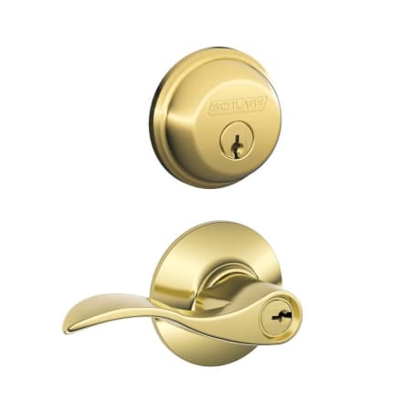 A large image of the Schlage FB50-ACC Polished Brass