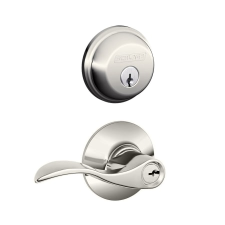 A large image of the Schlage FB50-ACC Polished Nickel