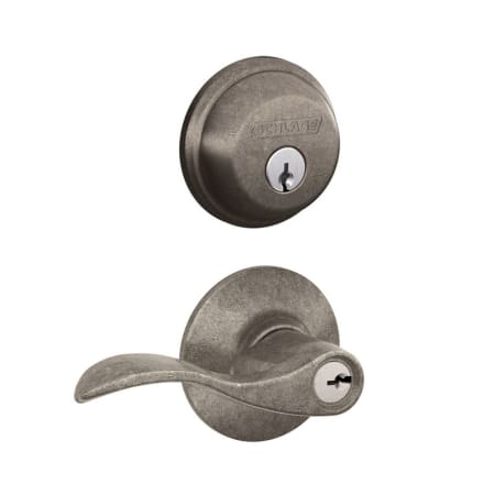 A large image of the Schlage FB50-ACC Distressed Nickel
