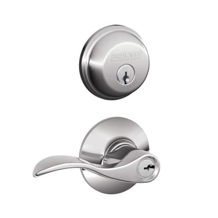A large image of the Schlage FB50-ACC Polished Chrome