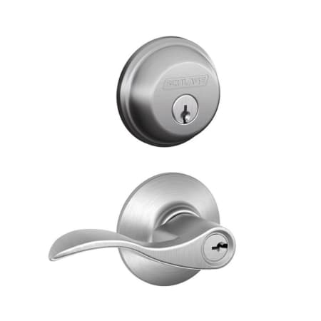 A large image of the Schlage FB50-ACC Satin Chrome