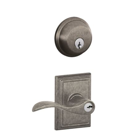 A large image of the Schlage FB50-ACC-ADD Distressed Nickel