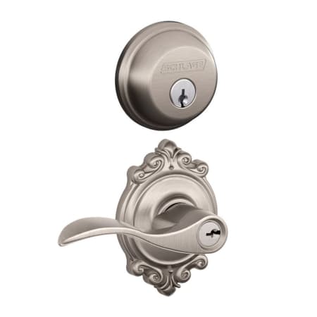 A large image of the Schlage FB50-ACC-BRK Satin Nickel