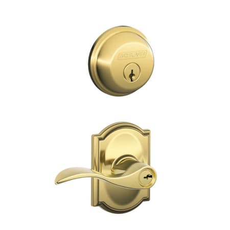 A large image of the Schlage FB50-ACC-CAM Polished Brass
