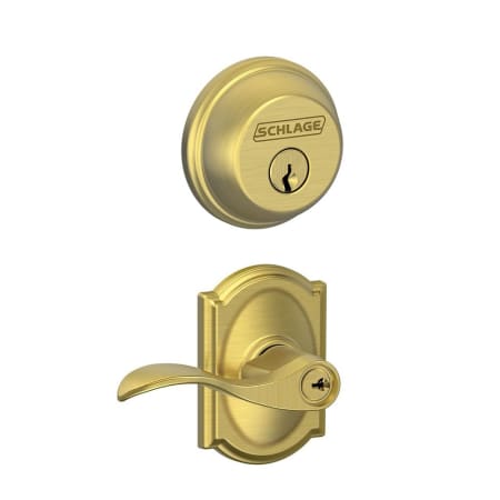 A large image of the Schlage FB50-ACC-CAM Satin Brass