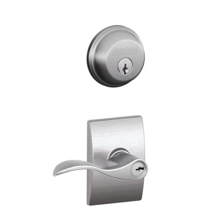 A large image of the Schlage FB50-ACC-CEN Satin Chrome