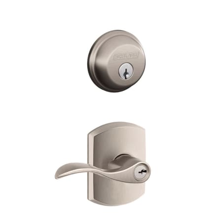 A large image of the Schlage FB50-ACC-GRW Satin Nickel