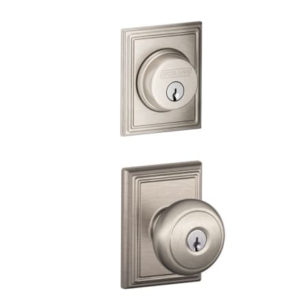 A large image of the Schlage FB50-ADD-AND-ADD Satin Nickel