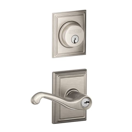 A large image of the Schlage FB50-ADD-FLA-ADD Satin Nickel