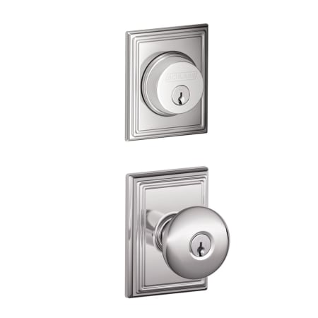 A large image of the Schlage FB50-ADD-PLY-ADD Polished Chrome