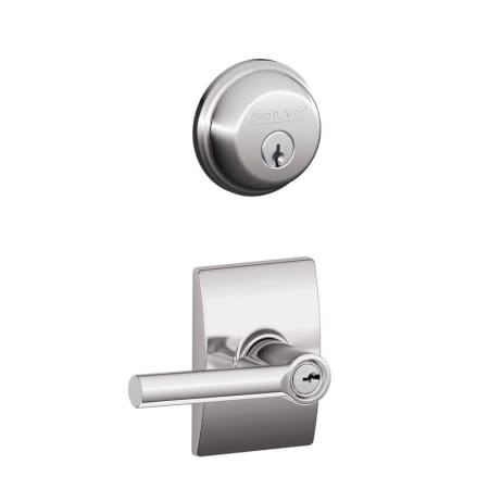 A large image of the Schlage FB50-BRW-CEN Polished Chrome