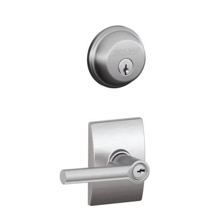 A large image of the Schlage FB50-BRW-CEN Satin Chrome