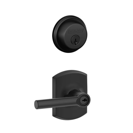 A large image of the Schlage FB50-BRW-GRW Matte Black