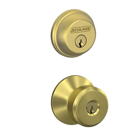 A large image of the Schlage FB50-BWE Satin Brass