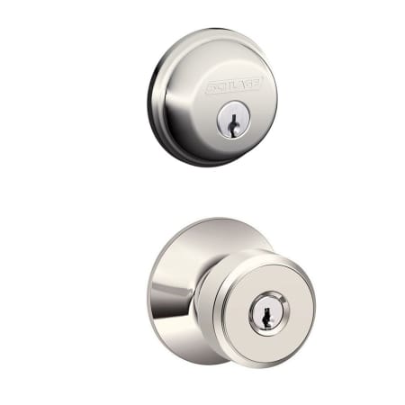 A large image of the Schlage FB50-BWE Polished Nickel