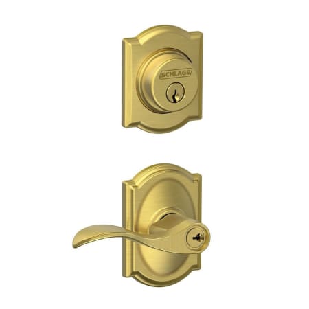 A large image of the Schlage FB50-CAM-ACC-CAM Satin Brass