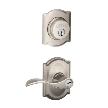 A large image of the Schlage FB50-CAM-ACC-CAM Satin Nickel
