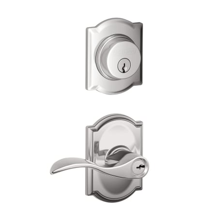A large image of the Schlage FB50-CAM-ACC-CAM Polished Chrome