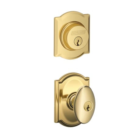 A large image of the Schlage FB50-CAM-SIE-CAM Lifetime Polished Brass