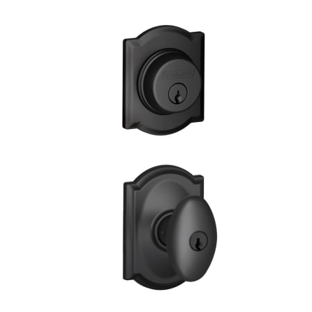 A large image of the Schlage FB50-CAM-SIE-CAM Matte Black