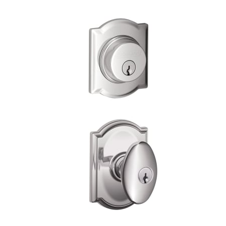 A large image of the Schlage FB50-CAM-SIE-CAM Polished Chrome